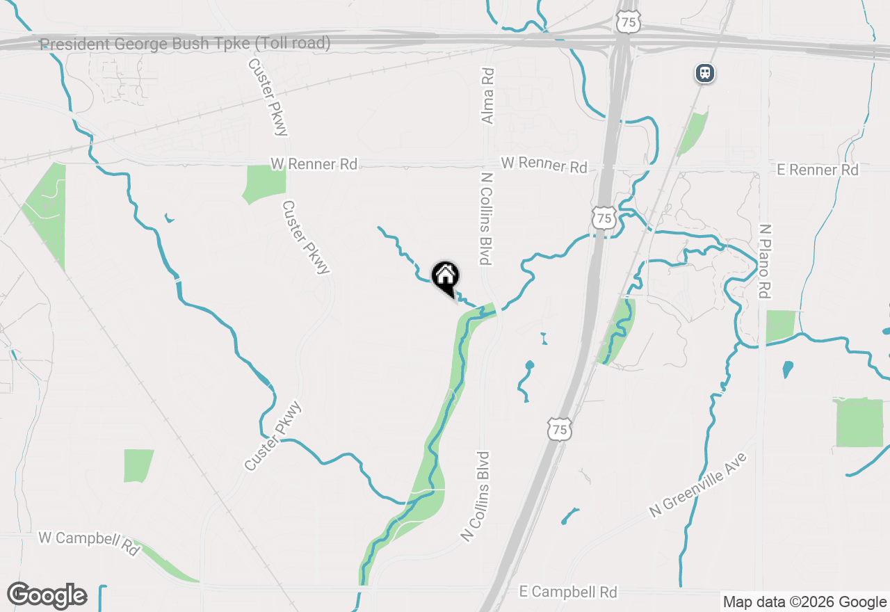 Map of 301 Canyon Ridge Drive, Richardson, TX 75080