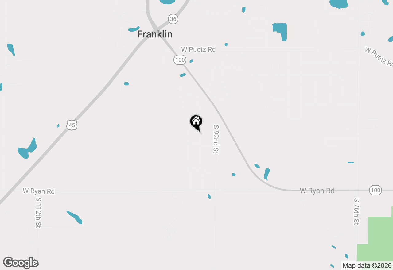 Map of 9165 S 94th St, Franklin, WI 53132