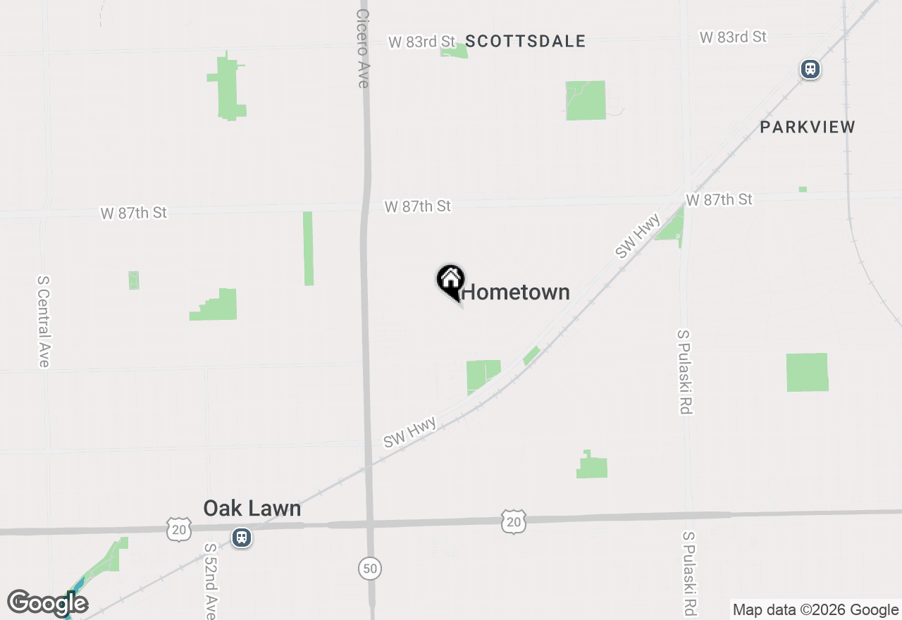Map of 4544 W 89th Street, Hometown, IL 60456