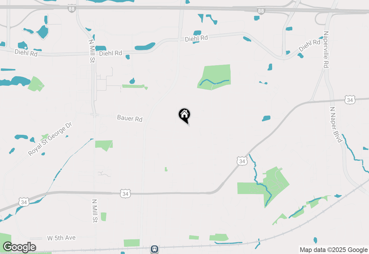 Map of 416 E Bauer Road, Naperville, IL 60563