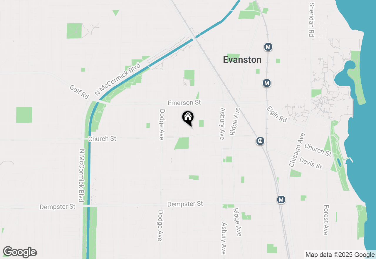 Map of 1611 Church Street, Evanston, IL 60201