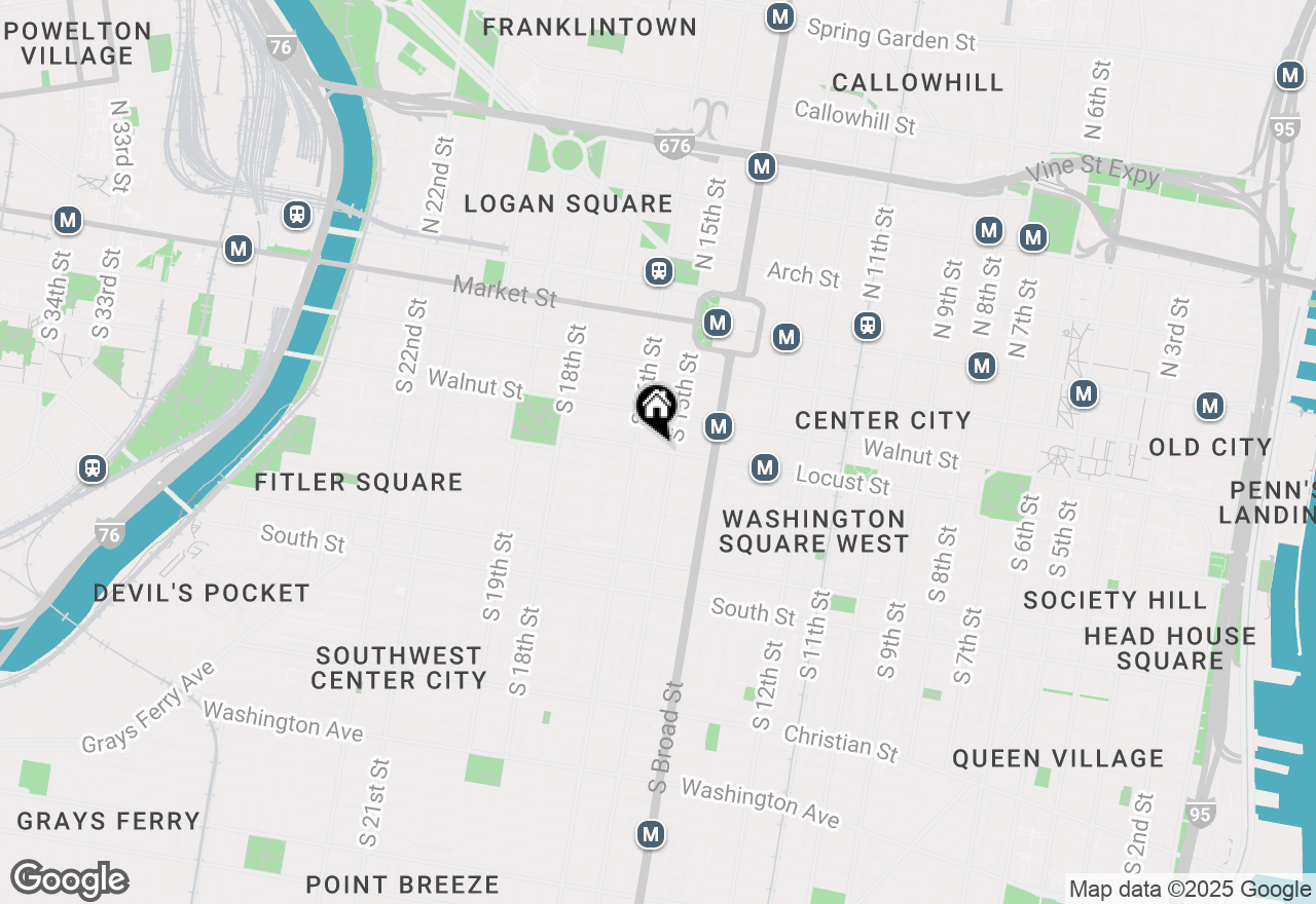 Map of 1500 Locust Street #0B-2402, Philadelphia, PA 19102