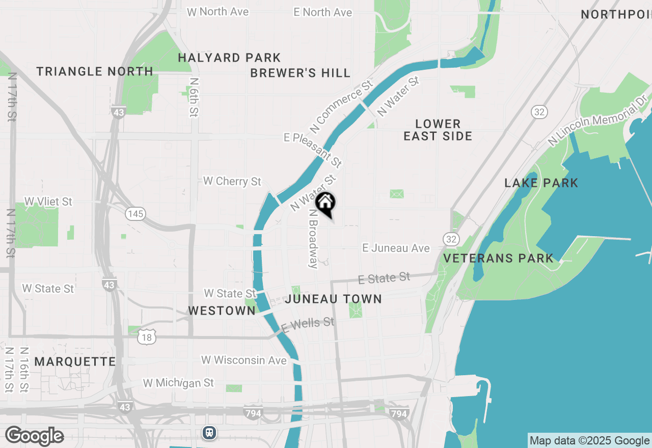 Map of 1305 N Milwaukee St #1, Milwaukee, WI 53202
