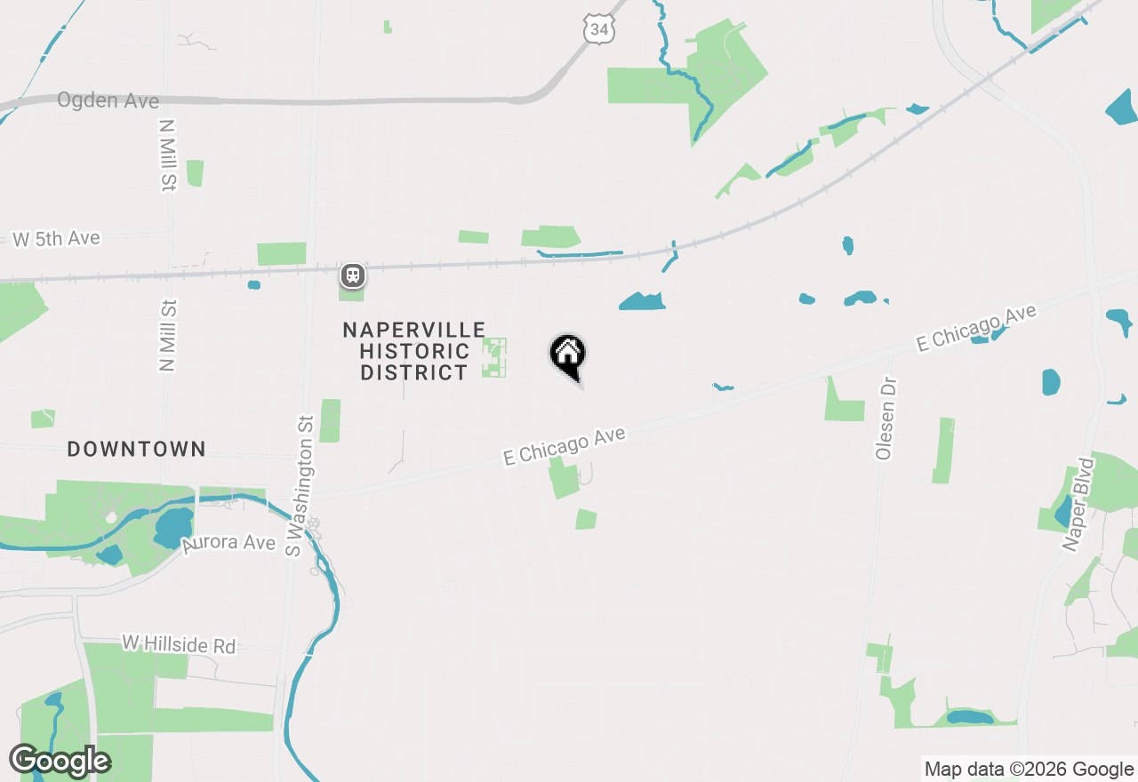 Map of 14 N Huffman Street, Naperville, IL 60540