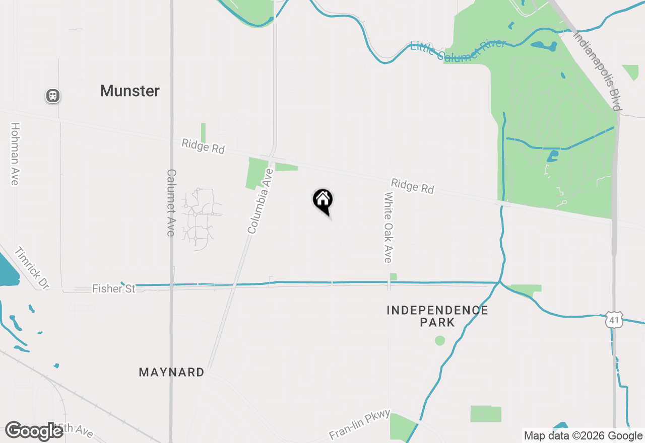 Map of 1335 35th Street, Munster, IN 46321