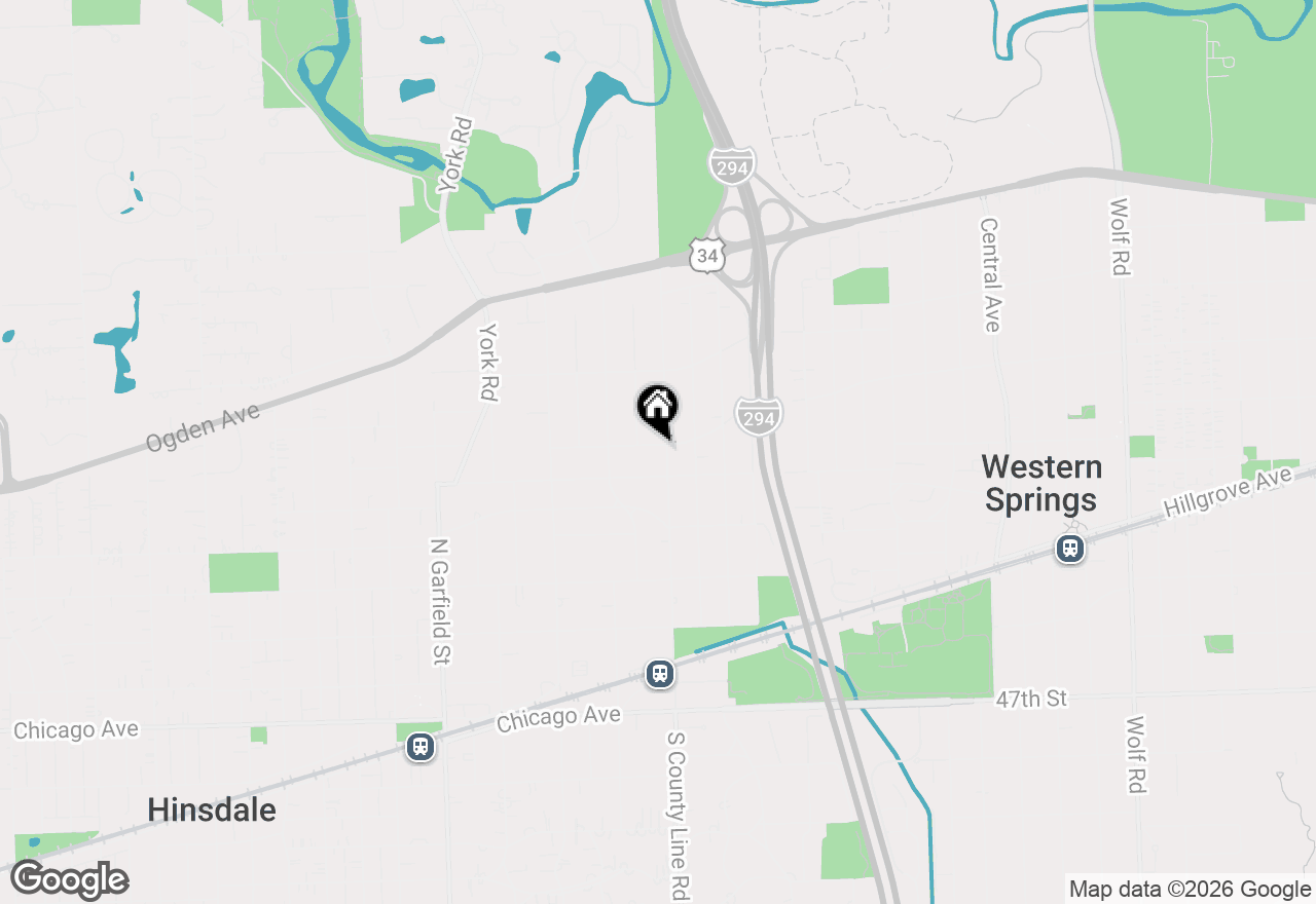 Map of 522 N County Line Road, Hinsdale, IL 60521