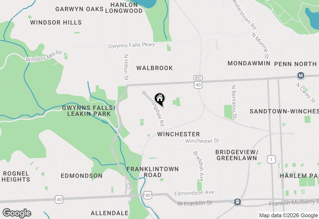 Map of 2921 Baker Street, Baltimore, MD 21216