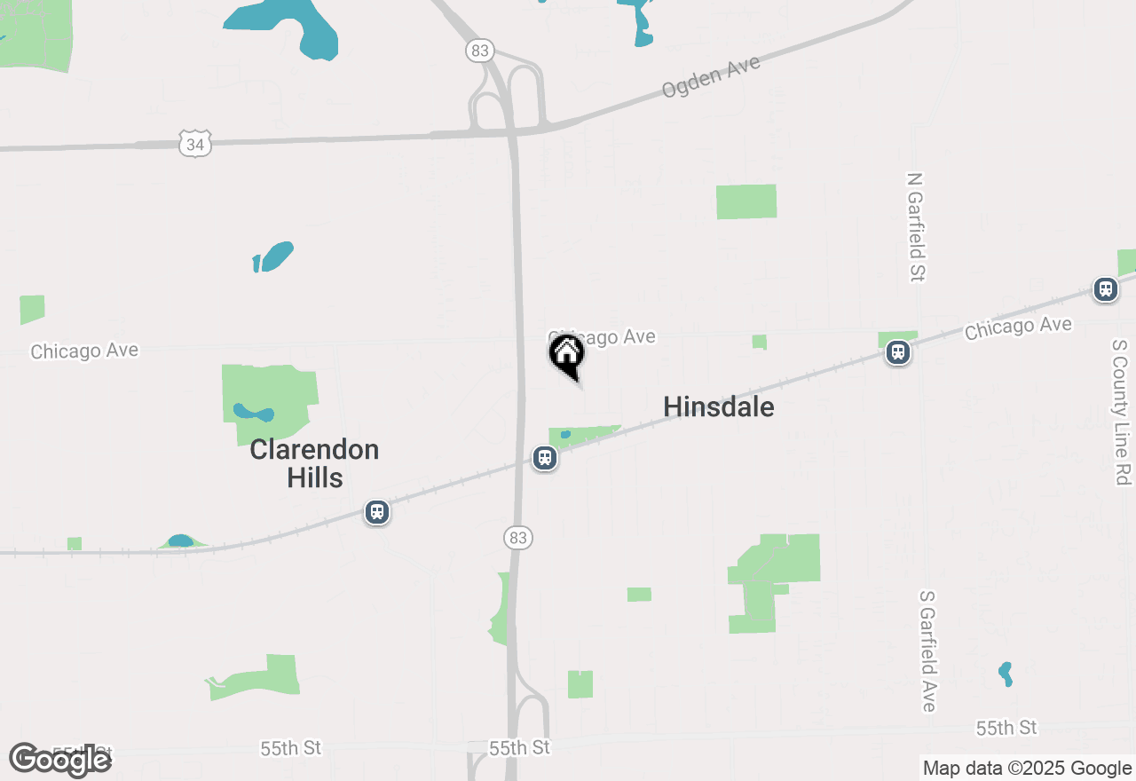 Map of 102 S Quincy Street, Hinsdale, IL 60521