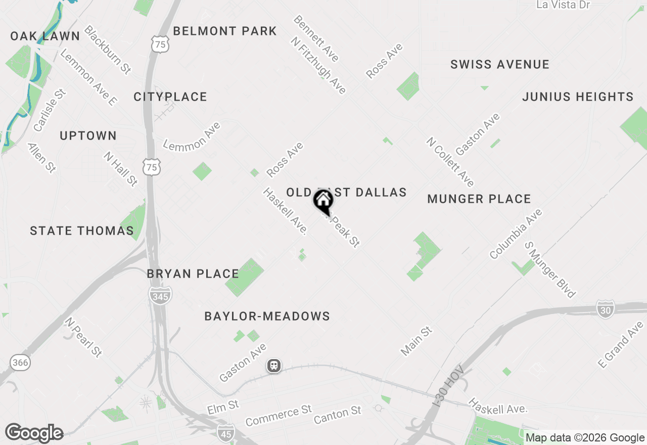 Map of 4208 Live Oak Street #102, Dallas, TX 75204