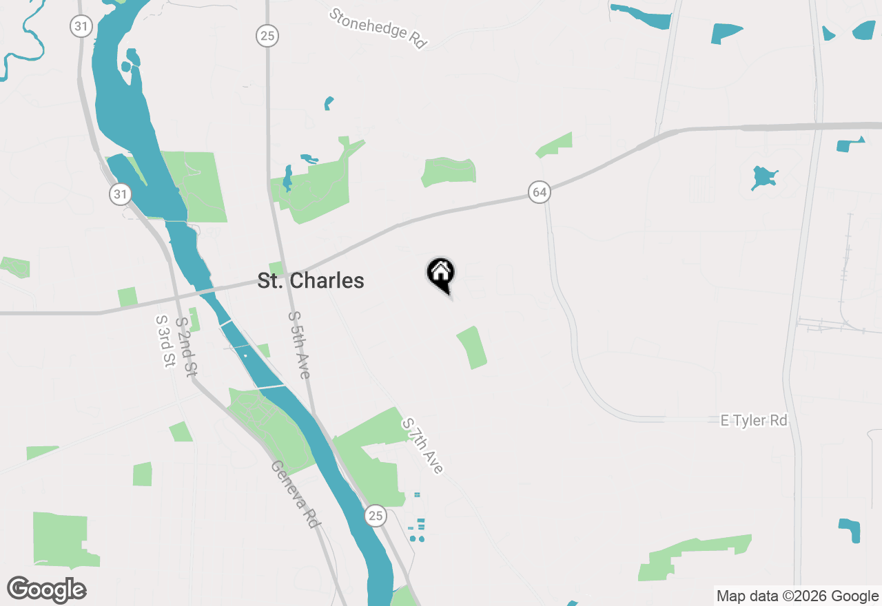 Map of 513 S 13th Avenue, St. Charles, IL 60174