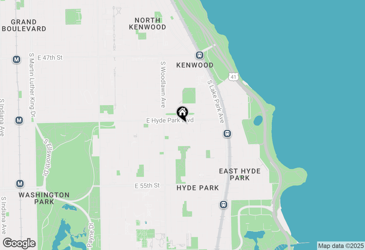 Map of 5114 S Kenwood Avenue #PHB, Chicago, IL 60615