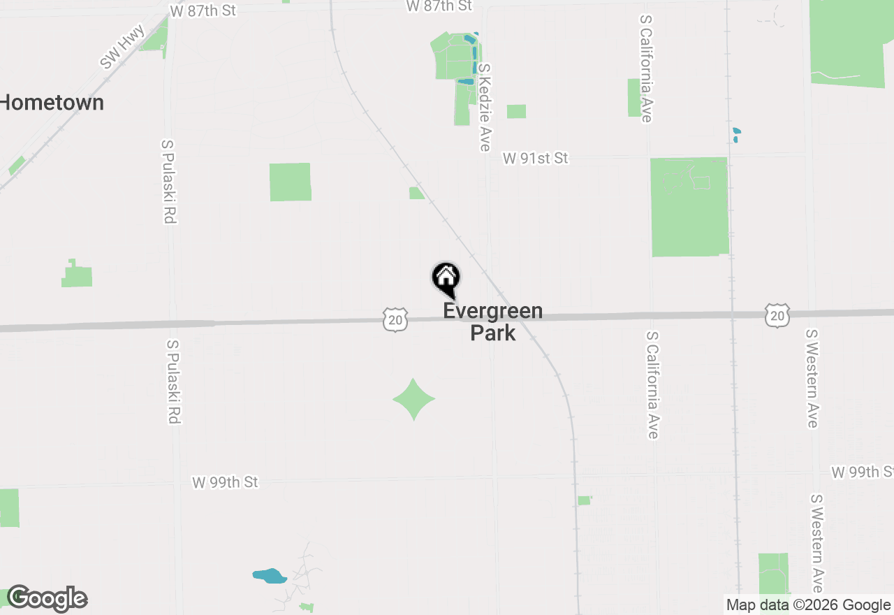 Map of 9436 S Spaulding Avenue, Evergreen Park, IL 60805
