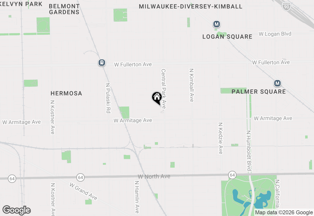 Map of 3633 W Dickens Avenue #3A, Chicago, IL 60647