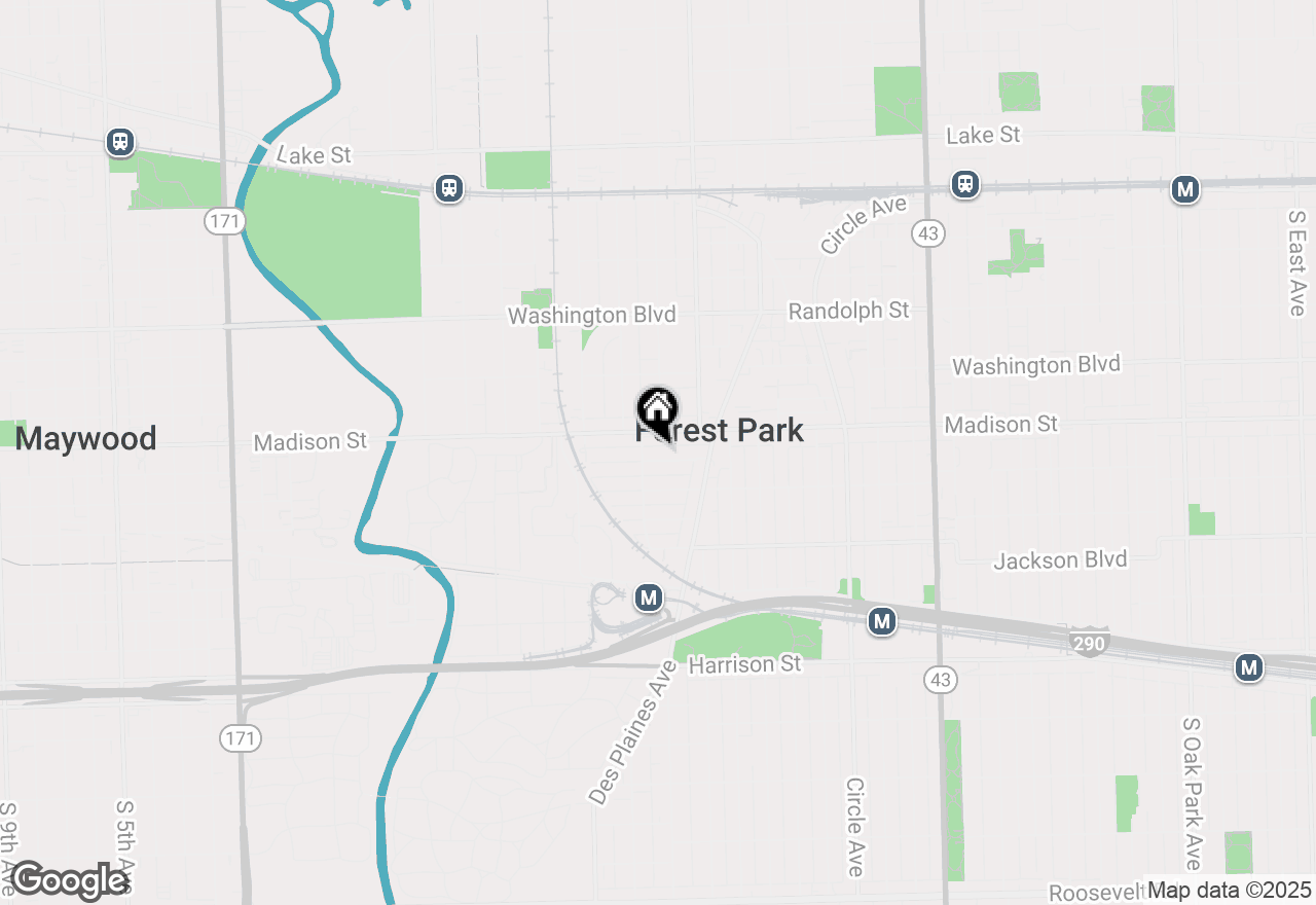 Map of 7651 Monroe Street, Forest Park, IL 60130