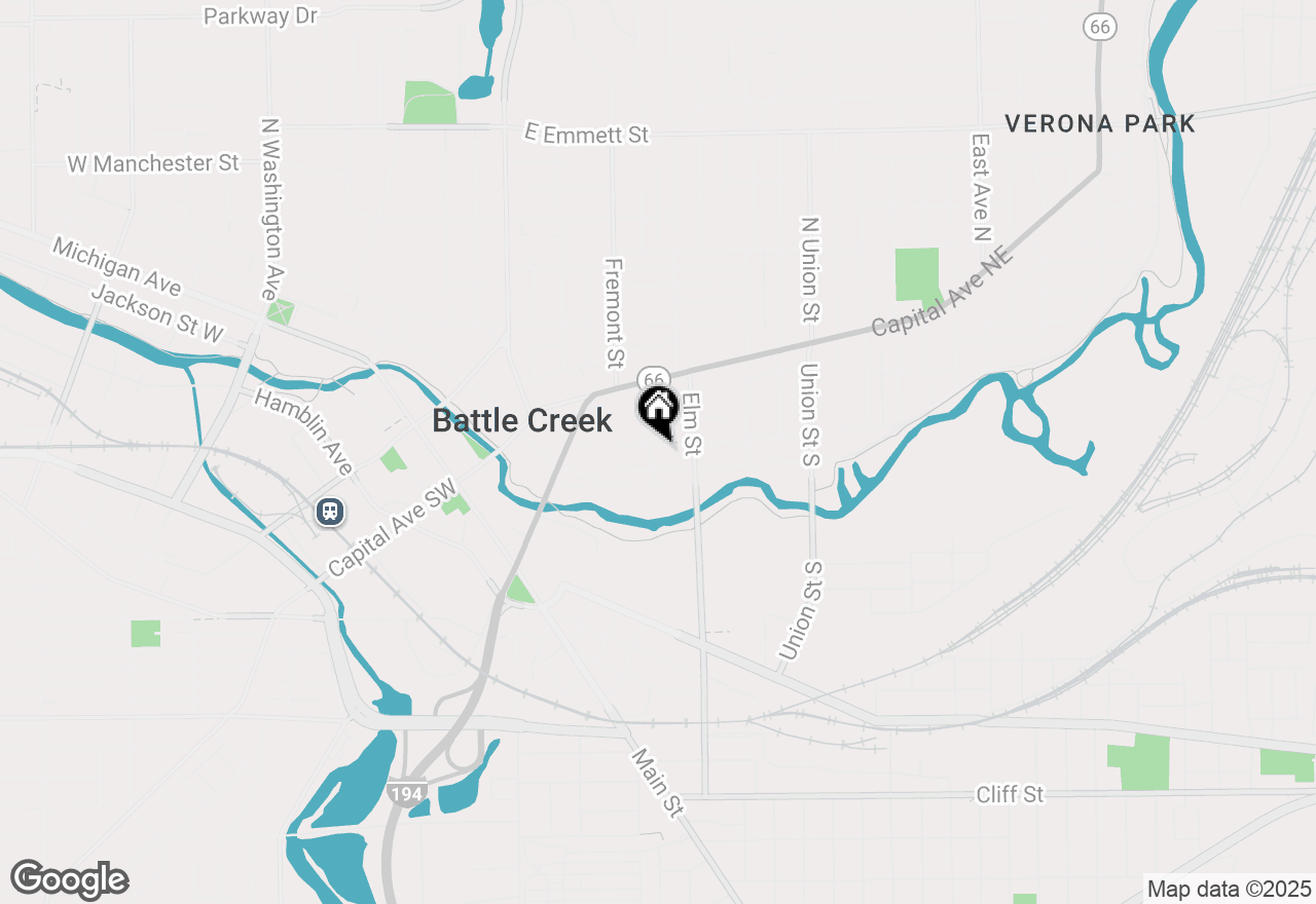 Map of 126 Cherry Street, Battle Creek, MI 49017