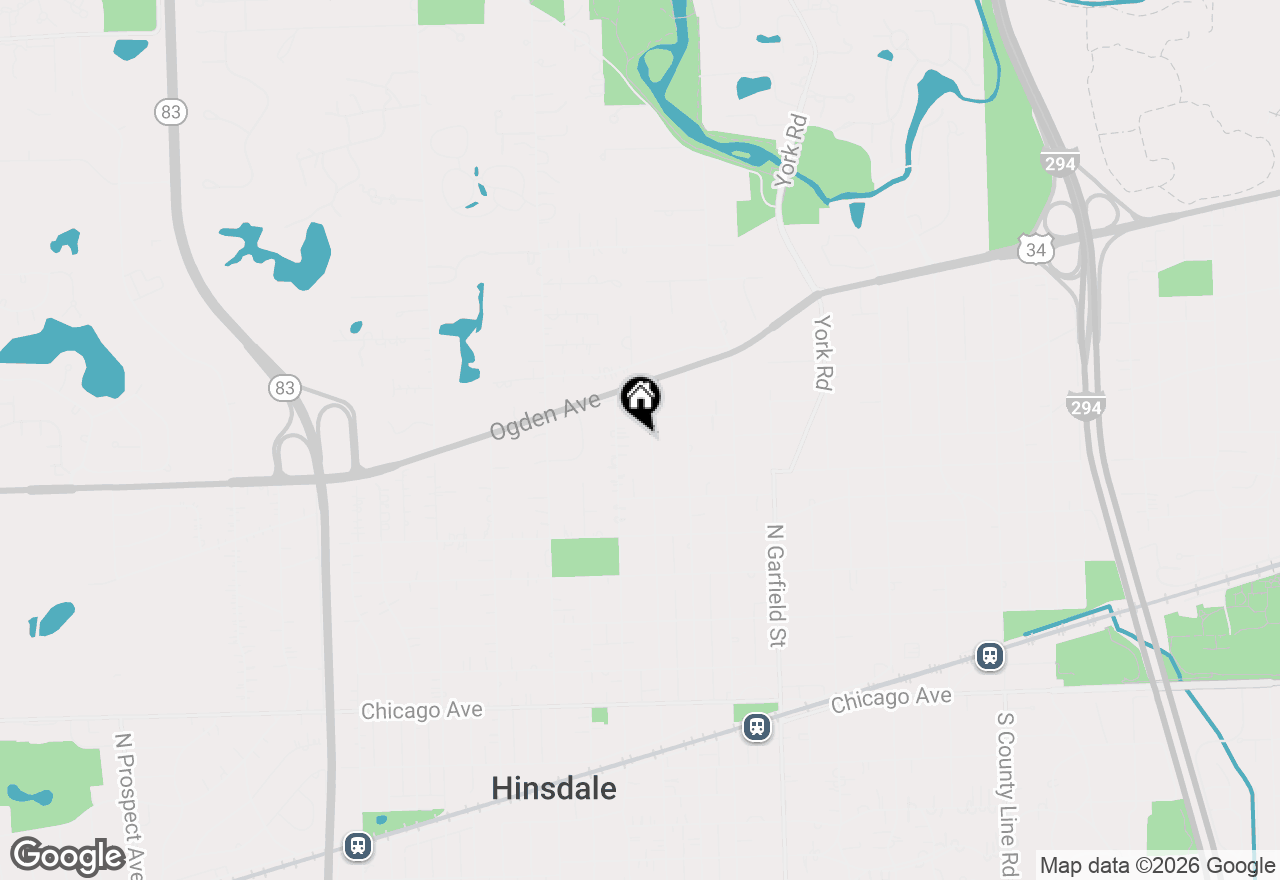 Map of 554 N Grant Street, Hinsdale, IL 60521