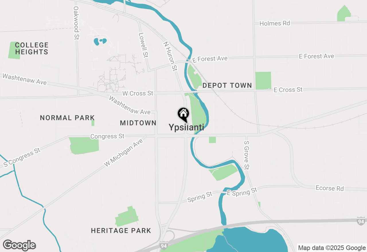 Map of 105 Pearl Street, Ypsilanti, MI 48197