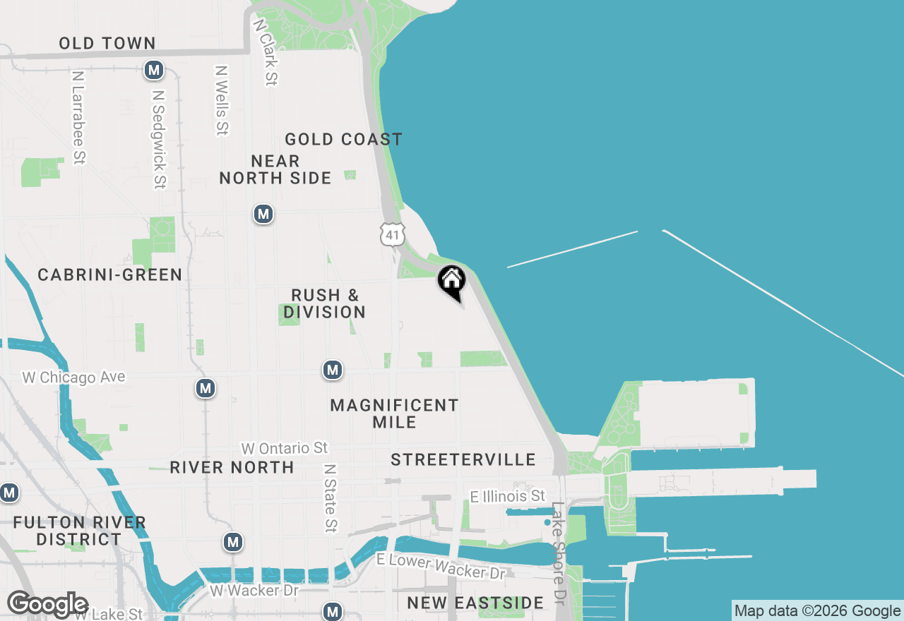 Map of 230 E Delaware Place #4W, Chicago, IL 60611