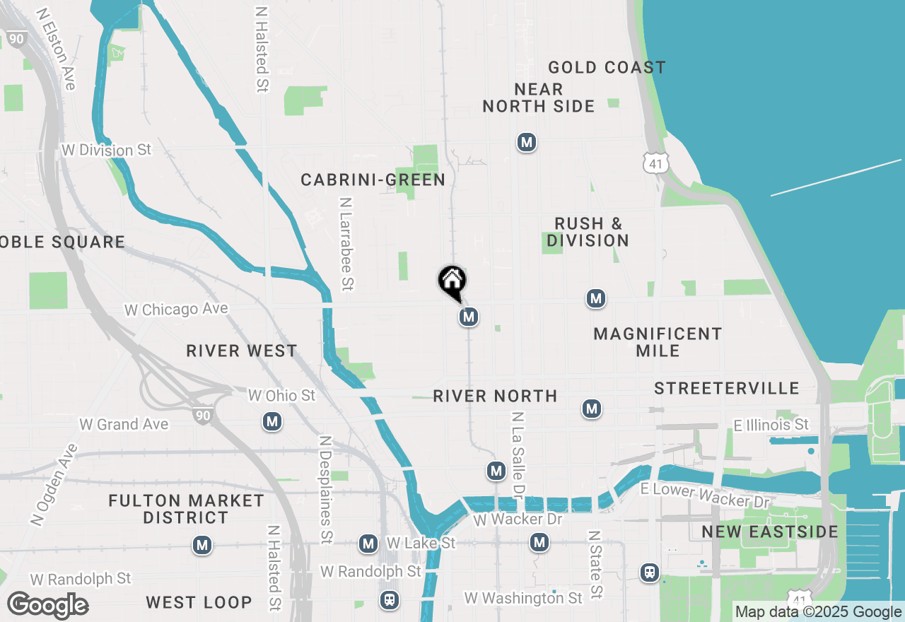 Map of 757 N Orleans Street #1408, Chicago, IL 60654